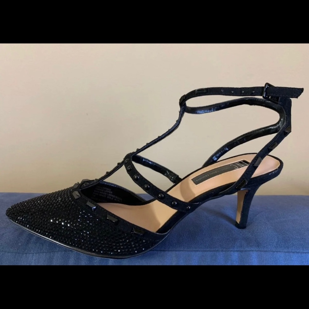 heels sandals women size 7 black Sequins